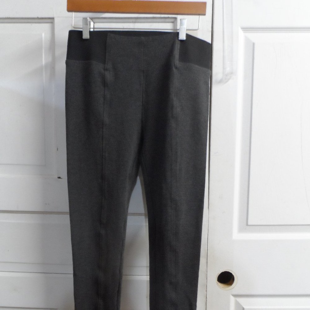 ANN TAYLOR GRAY PONTE SEAMED ELASTIC WAIST LEGGING- Size M